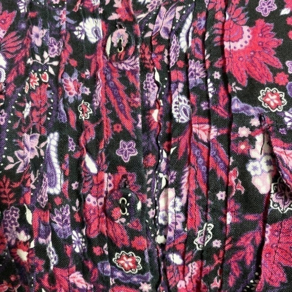 Charter Club Paisley Print Sleeveless linen Button Down blouse - Picture 4 of 9
